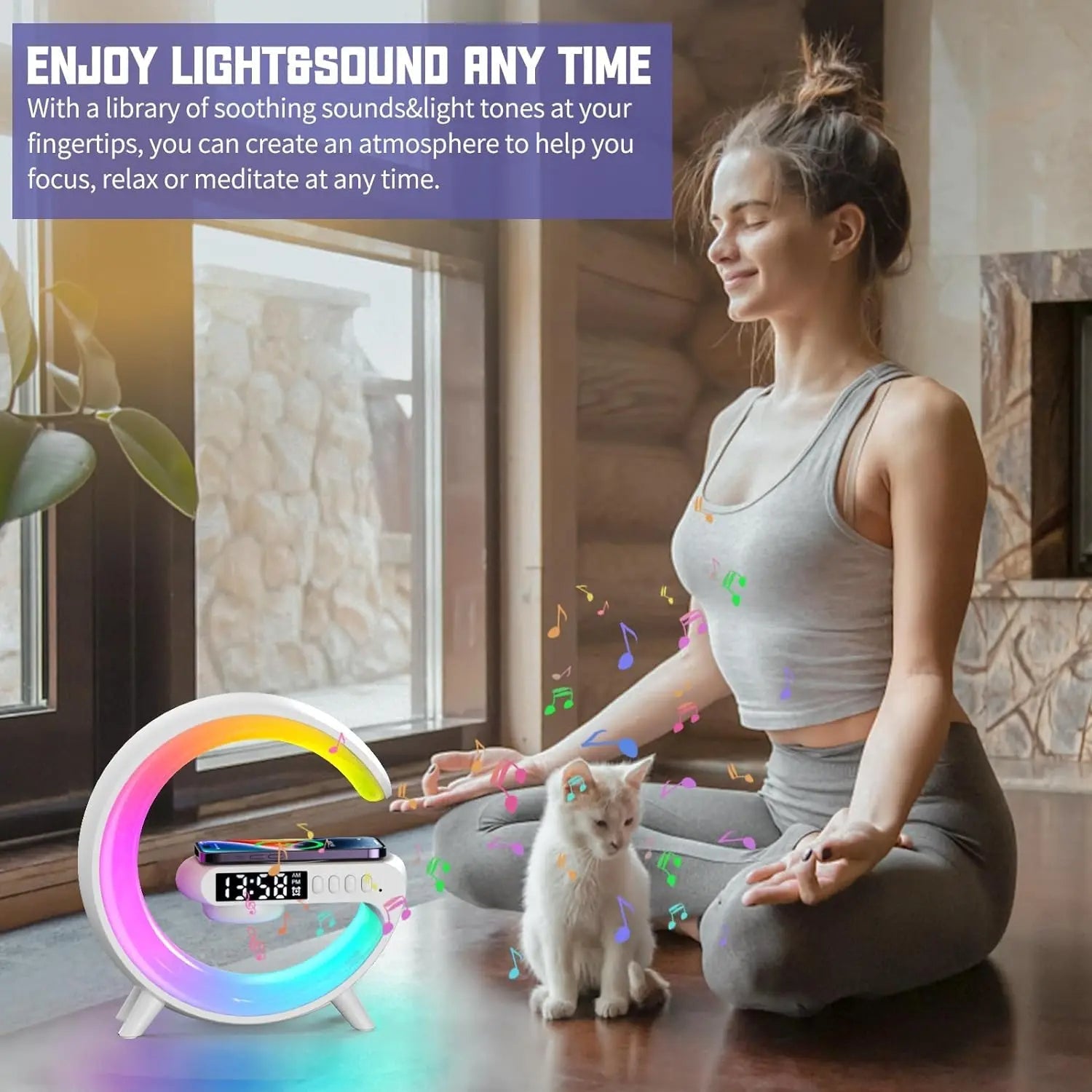 Multifunction 4 In 1 Wireless Charger Pad Stand Speaker