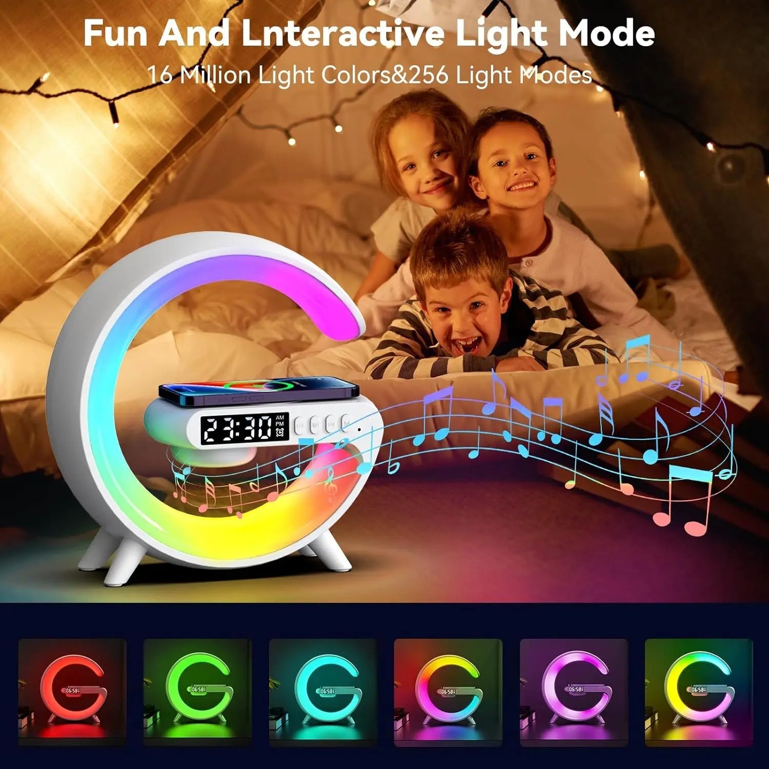 Multifunction 4 In 1 Wireless Charger Pad Stand Speaker