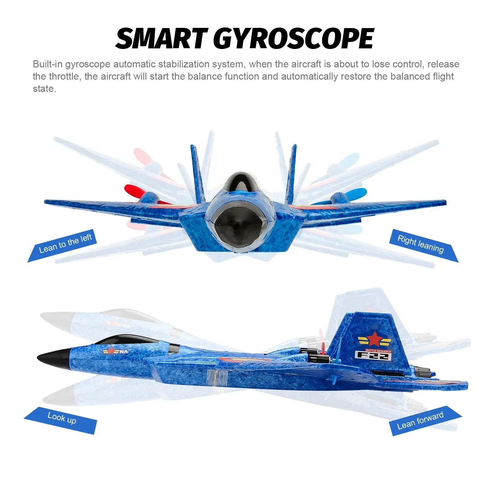 RC Remote Control Flying Glider With LED Lights EPP Foam Airplane
