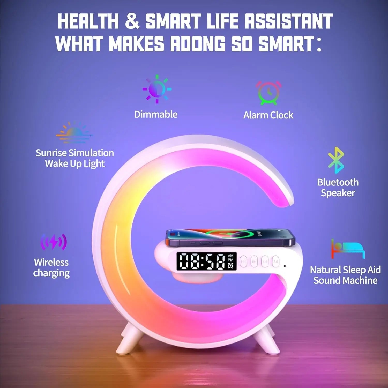 Multifunction 4 In 1 Wireless Charger Pad Stand Speaker